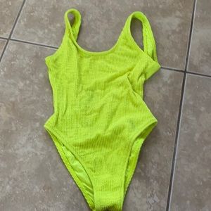 Luli Fama Neon Yellow One Piece Swimsuit